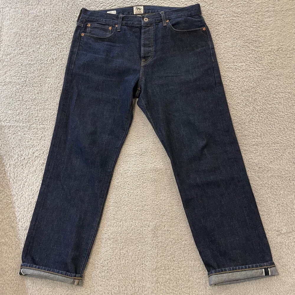 J.Crew Japanese Selvedge Jeans Mens 34x30 (36x29.5) Classic Straight Nihon Menpu